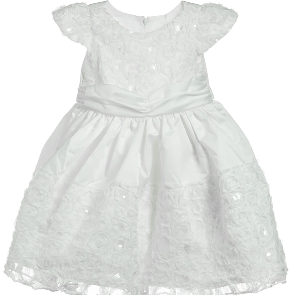 NEW Little Girls Ruffled Tulle White Party Flower Girl Wedding Holiday Parties